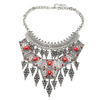 Vintage Necklace Triangular Red Pendant Tassel Necklace