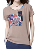Vintage O-neck Short Sleeves Patchwork T-shirts