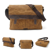 Vintage Patchwork Message Bag Canvas Casual Sling Bag Crossbody Bag For Men