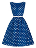 Vintage Polka Dot Sleeveless O Neck Women Dresses