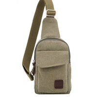 Vintage Portable Canvas Crossbody Bag Solid Casual Shoulder Bag Chest Bag For Man