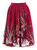 Vintage Print Pleated Hem Package Hip Women Skirts