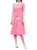Vintage Printed Floral O-Neck Women Loose Vest Dress