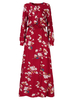 Vintage Printed Long Sleeve O Neck Maxi Dress For Women