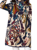 Vintage Printed Turtleneck Long Sleeve Thicken Cotton Dress For Women