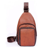 Vintage PU Leahter Crossbody Bag Capacity Leisure Chest Bag Shoulder Bag For Men