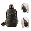 Vintage PU Leather Casual Vertical Crossbody Shoulder Chest Bag For Men