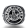Vintage Punk Lettering Pattern Stainless Steel Ring for Man