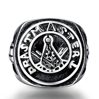 Vintage Punk Lettering Pattern Stainless Steel Ring for Man
