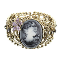 Vintage Sculpture Hollow Beauty Head Portrait Bracelet