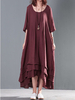 Vintage Short Sleeve High Low Long Maxi Dress For Women