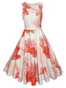 Vintage Sleeveless Pleated Hem O Neck Women Dresses