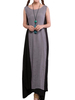 Vintage Sleeveless Splice Two Tone Maxi Dress