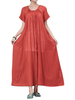 Vintage Solid Color Loose Short Sleeve Coat For Women