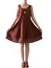 Vintage Solid Sleeveless A-line Dress For Women