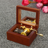 Vintage Square Hand Crank Wooden Music Box Harry Potter Hedwigs Theme Home Decor
