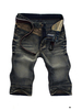 Vintage Style Casual Slim Fit Denim Shorts for Men