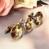 Vintage Wheel Gear Pattern Shirts cufflinks Nails Time Gem Glass Cufflinks