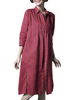 Vintage Women 3/4 Sleeve Button Loose Cardigan Side Split Shirt Dress
