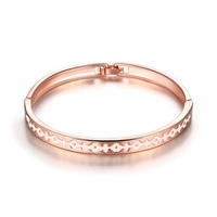 Vintage Women Bracelet Ancient Writing Rose Gold Oil Drip Bracelet