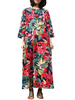 Vintage Women Ethnic Long Sleeve Floral Print Dresses