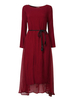 Vintage Women Fake Two Pieces Long Sleeve Long Maxi Dress
