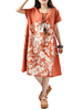 Vintage Women Floral Patchwork Linen A-Line Dress