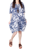 Vintage Women Floral Printed Linen Cotton Loose Dress