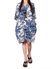 Vintage Women Floral Printed Pocket Linen Cotton Lantern Dress