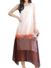 Vintage Women Gradient Sleeveless Fake Two Pieces Dresses