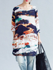 Vintage Women Ink Printed Long Sleeve Shirts