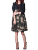 Vintage Women Long Sleeve Camouflage Splice Dress
