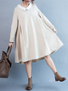Vintage Women Long Sleeve Dollar Collar Loose Dresses