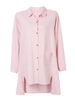 Vintage Women Long Sleeve Lapel Loose Pocket Irregular Hem Blouse