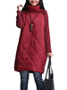 Vintage Women Long Sleeve Turtleneck Patchwork Cotton A-Line Dresses
