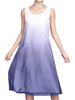 Vintage Women Loose Gradient Color Sleeveless O-Neck Dress