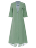 Vintage Women Patchwork Fake Two Pieces Embroidered Dresses