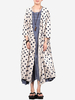 Vintage Women Polka Dots Printed 3/4 Sleeve Mid-Long Coats