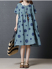 Vintage Women Polka Dots Short Sleeve Pocket Dresses