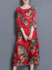 Vintage Women Printed Half Sleeve Long Maxi Dresses
