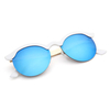 Vintage Women Round Sunglasses Half Frame Alloy Legs Colorful Glossy Glasses