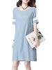 Vintage Women Short Sleeve O Neck Dress For Women