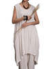 Vintage Women Sleeveless Pure Color Irregular Hem Dresses