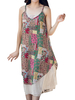 Vintage Women Spaghetti Strap Fake Two Pieces Patchwork Dresses