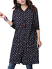 Vintage Women Stand Collar Long Sleeve Floral Printed Dress