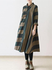 Vintage Women Stripe Long Sleeve Casual Loose Shirt Dresses