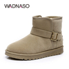 WADNASO Warm Buckle Slip On Cotton Ankle Snow Boots