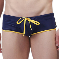 WANGJIANG Drawstring Boxer Patchwork Swimsuits