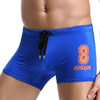 WANGJIANG Sexy Beach Swimsuits Number Printing Hot Spring Low Waist Boxers Trunks for Men