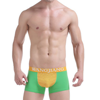 WANGJIANG Sexy Casual U Convex Pouch Stitching Color Thin Breathable Brief Boxers for Men